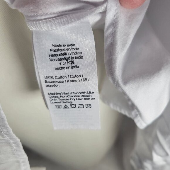 Madewell Women Professional Business Casual White Cotton Button-Up Shirt Size L - Picture 3 of 12